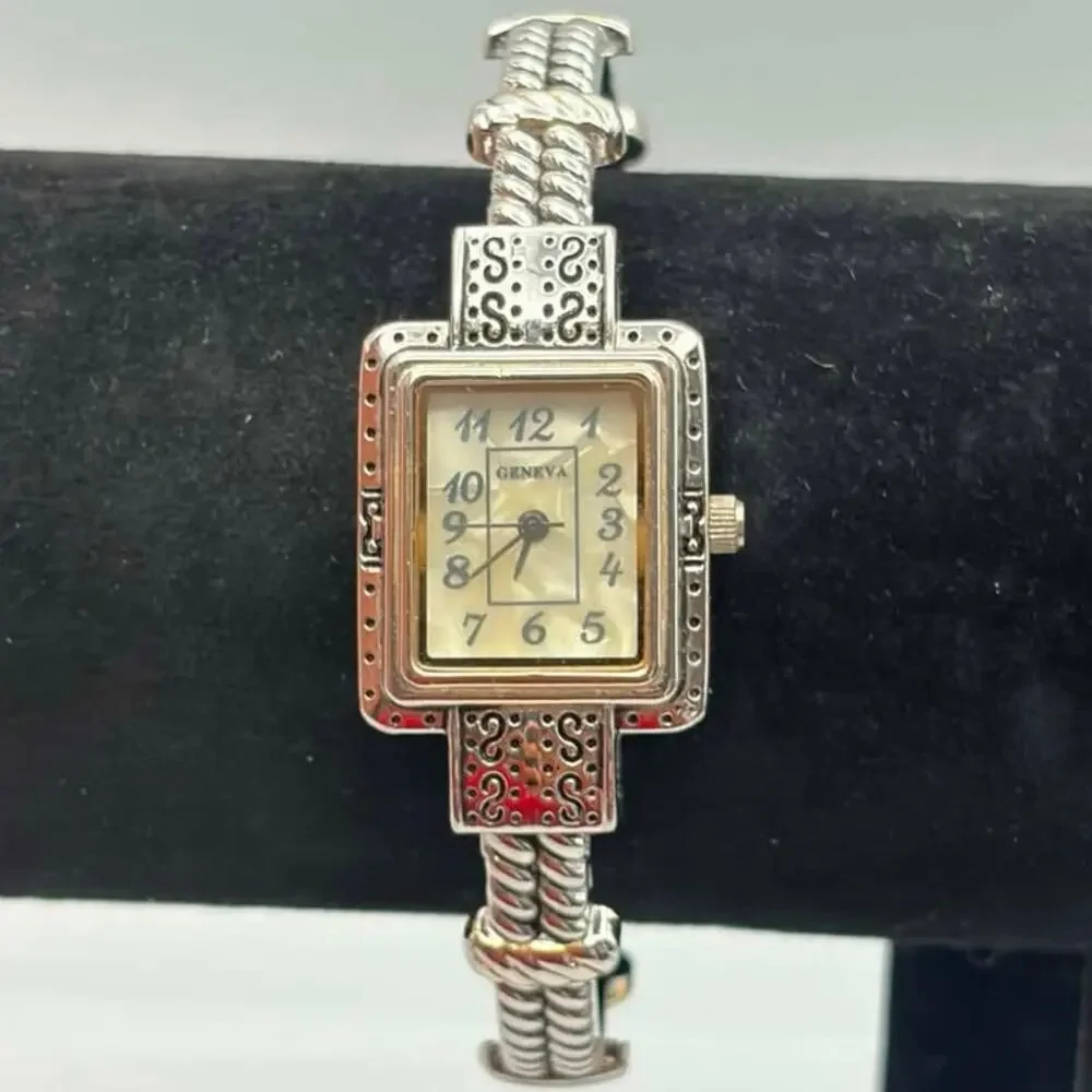 Silver Twist Geneva Watch